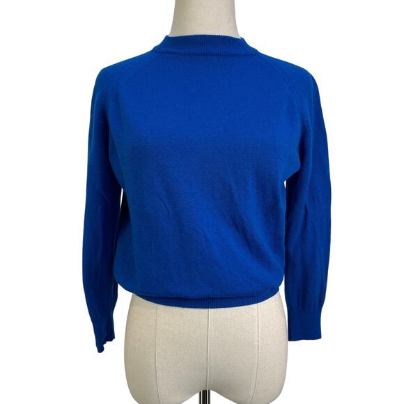 Vintage Pendleton Wool Mock Neck Sweater Cobalt Blue - Picture 1 of 9